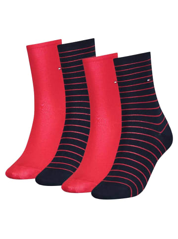 Tommy Hilfiger Socken 6er Pack in Rot/Dunkelblau