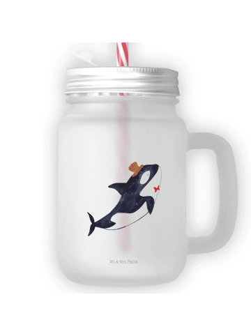 Mr. & Mrs. Panda Limonadenglas Orca Zylinder ohne Spruch in Transparent