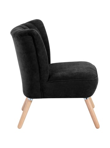 58 aufm Kessel SESSEL Kadisha Bezug Velourstoff Buche natur / schwarz