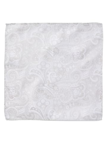 Finshley & Harding London Krawatte und Einstecktuch in beige weiß - 0001