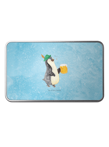 Mr. & Mrs. Panda Aufbewahrungsbox Pinguin Bier ohne Spruch in Eisblau