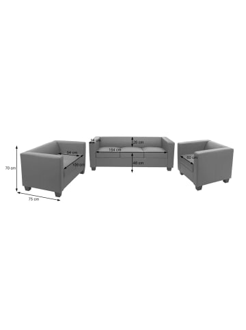 MCW 3-2-1 Couchgarnitur Lille, Schwarz