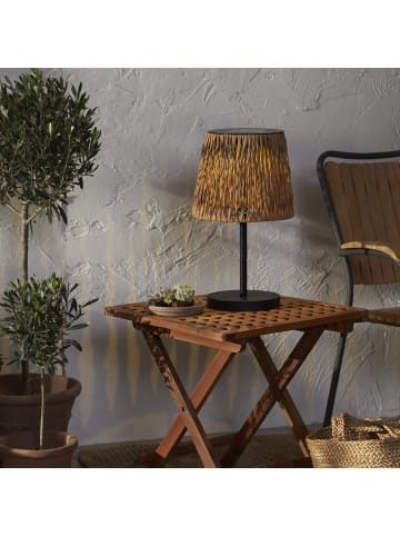 STAR Trading LED Solar-Tischleuchte ,Cesta', Wasserhyazinthe-Optik, Dämmerungssenso