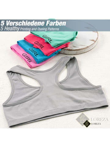 LOREZA 5er Set Bustier - Nahtlos Mikrofaser - Bunt