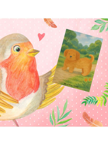 Mr. & Mrs. Panda neujahrskarte Hund Flauschig Design ohne Spruch in Weiß