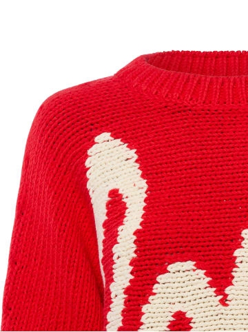 comma Pullover in rot weiß - 0001