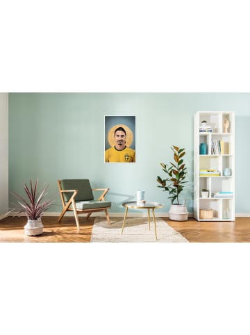 Juniqe Poster "Football Icon - Zlatan Ibrahimovic" in Blau & Gelb