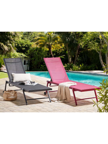 Beliani Gartenliege PORTOFINO in Schwarz - (W) 198 x (H) 32 x (L) 65 cm