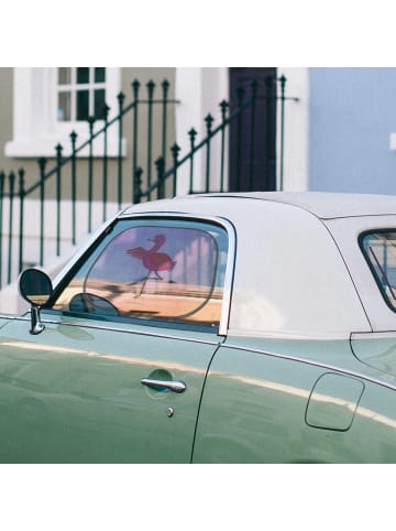 Mr. & Mrs. Panda Auto Sonnenschutz Flamingo Yoga ohne Spruch in Aquarell Pink