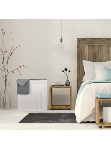 relaxdays Wäschekorb in Weiß - (B)62,5 x (H)62 x (T)42,5 cm