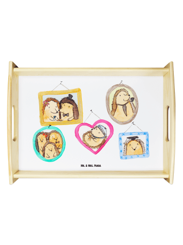 Mr. & Mrs. Panda serviertablett aus holz Igel Familie ohne Spruch in Weiß