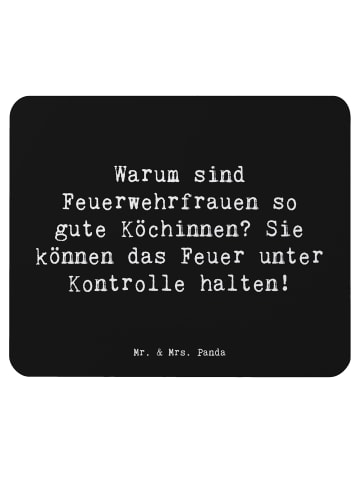 Mr. & Mrs. Panda Mouse Pad Spruch Feuerwehrfrau Köchin mit Spruch in Schwarz