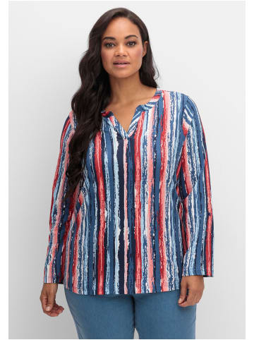 sheego Streifenshirt in marine gemustert