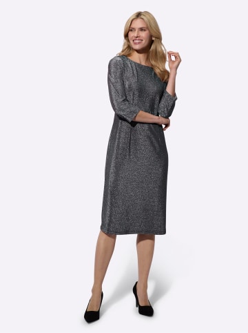 Sieh an! Jersey-Kleid in schwarz-silberfarben