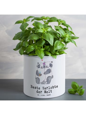 Mr. & Mrs. Panda Blumentopf Panda Beste Verlobte der Welt mit Sp... in Weiß