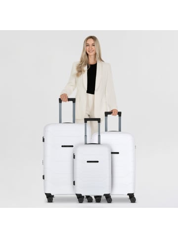 Polestream Strz by Asteroid 4 Rollen Kofferset 3-teilig mit Dehnfalte in pearl white