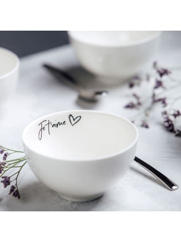 Villeroy & Boch 4er Set Bols Je t'aime Statement ø 13,8 cm in weiß