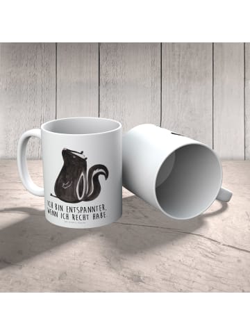 Mr. & Mrs. Panda Kinderpott Stinktier Sitzen mit Spruch in Weiß