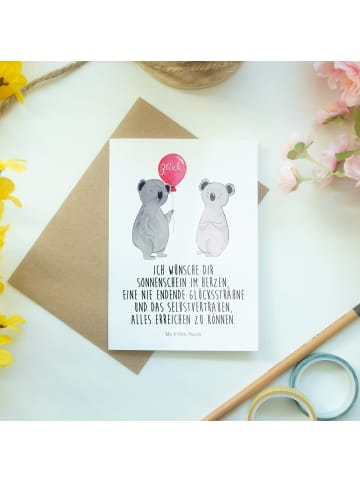 Mr. & Mrs. Panda Beileidskarte Koala Luftballon mit Spruch in Weiß