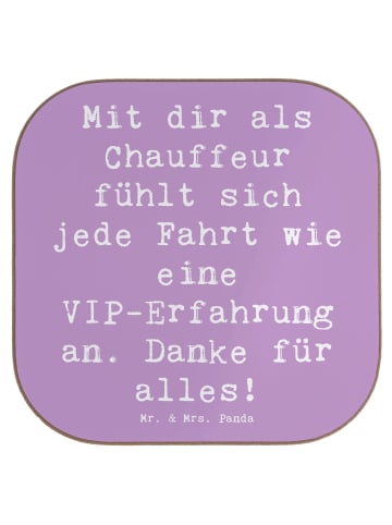 Mr. & Mrs. Panda Bierdeckel Spruch VIP Chauffeur mit Spruch in Lavendeltraum
