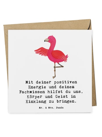 Mr. & Mrs. Panda doppelkarte Yoga Trainerin Harmonie mit Spruch in Weiß