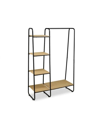 relaxdays Garderobe in Schwarz/ Natur - (B)100 x (H)150 x (T)41 cm