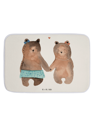 Mr. & Mrs. Panda Badezimmerteppich Bär Freundin ohne Spruch in Weiß