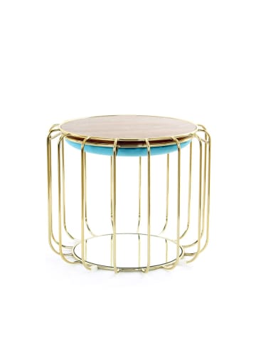 Kayoom Beistelltisch Pouf Comfortable 110 in türkis - gold