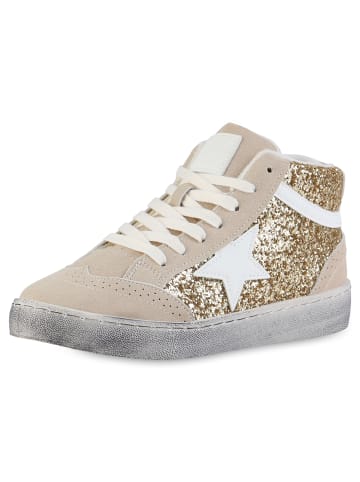 VAN HILL Sneaker High Emma in Gold