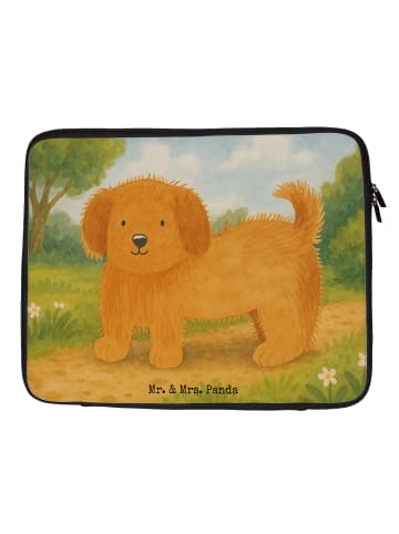 Mr. & Mrs. Panda Laptop Tasche Hund Flauschig Design ohne Spruch in Weiß