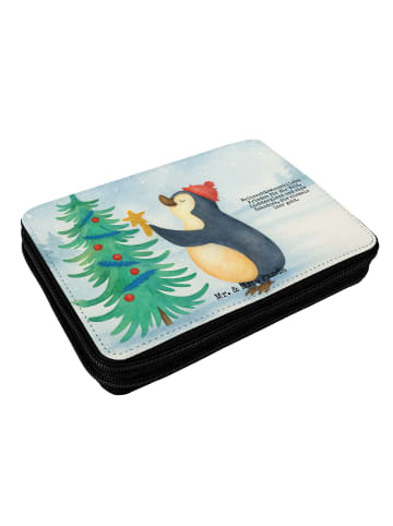 Mr. & Mrs. Panda Federmappe Pinguin Weihnachtsbaum Design mit Sp... in Weiß