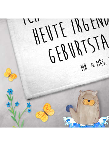 Mr. & Mrs. Panda Gästehandtuch Igel Kuchenstück mit Spruch in Weiß