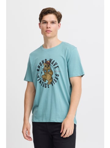 BLEND T-Shirt BHTee 20717743 weißes T-Shirt mit Front Print in Grün