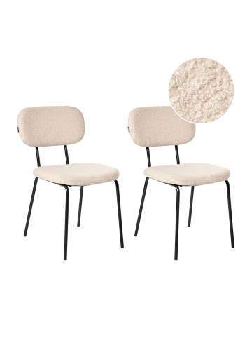 Beliani 2er-Set Esszimmerstuhl ADAIR in Beige/Schwarz
