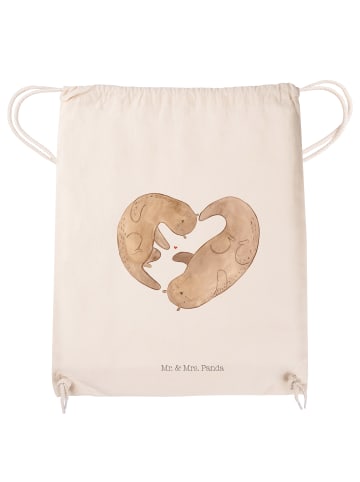 Mr. & Mrs. Panda Jutebeutel Otter Herz ohne Spruch in Creme