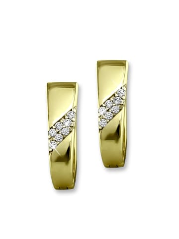 GoldDream Echtgold, 333er Gelbgold Damen Creolen Trapez Ohrring ca. 12mm