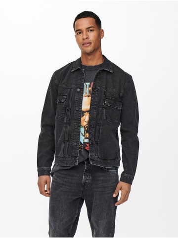 Only&Sons Jeansjacke LED ZEPPELIN Denim Shacket ONSBART in Schwarz