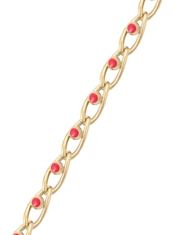 faina Women Cable Chain Link Bracelet in Gold Rose Pink