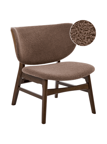 Beliani Sessel DAY in Beige/Braun - (W) 62 x (H) 70 x (L) 69 cm