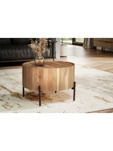 FineBuy Couchtisch in Braun / Akazie / 60x60x41