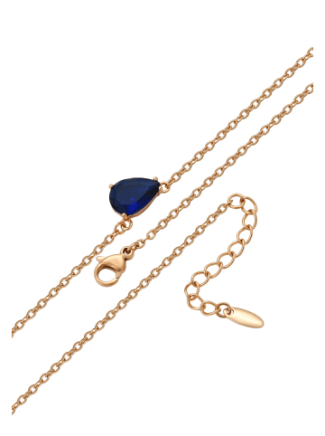 faina Women Charm Necklace in Rose Gold Navy
