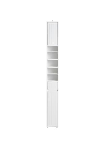 SoBuy Badezimmerschrank in Reinweiß - (W) 27.3 x (H) 180 x (L) 110.3 cm