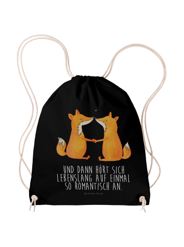Mr. & Mrs. Panda Drawstring Bag Füchse Liebe mit Spruch in Schwarz