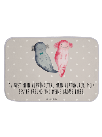 Mr. & Mrs. Panda Badvorleger Axolotl Freundin mit Spruch in Grau Pastell