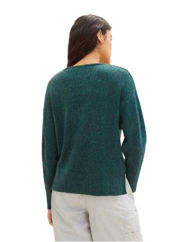 Tom Tailor Basic Strickpullover cozy v-neck pullover in Dunkelgrün