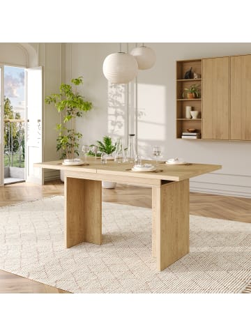 ABRIHOME Ausziehbarer Esstisch Für 6-8 Personen in Eichenfarben, 140-180 x 80 cm