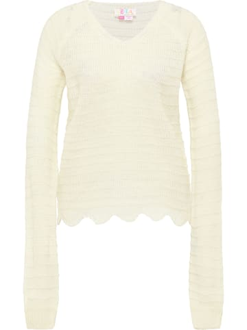 IZIA Damen Strickpullover in Wollweiss