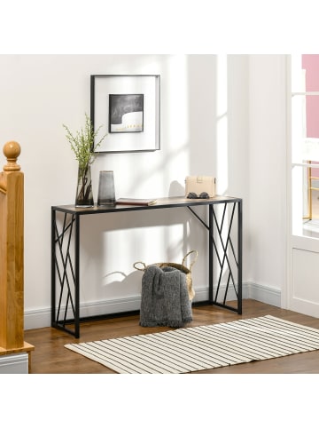 HOMCOM Konsolentisch-120L x 35B x 75H cm-Braun