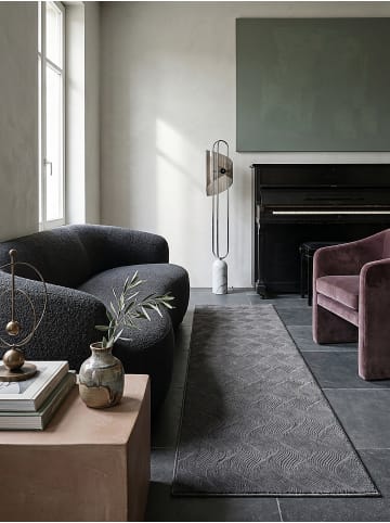 KADIMA DESIGN Läufer Geometrisch rutschhemmend pflegeleicht Wohnzimmer Flur in Anthrazit
