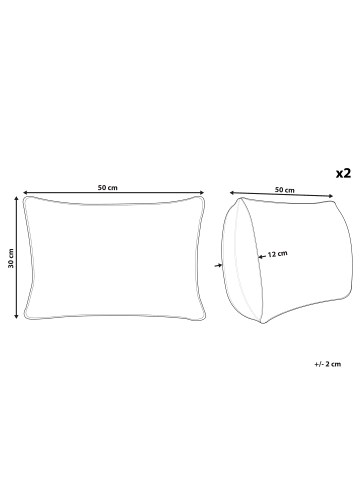 Beliani 2er-Set Gartenkissen MEADOW in Grün/Weiß